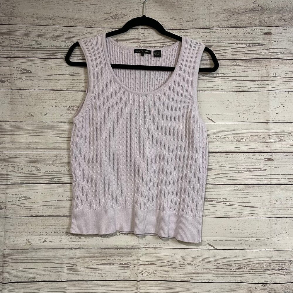 Jeanne Pierre Crop Cable Knit Sweater Vest, Size‎ XL